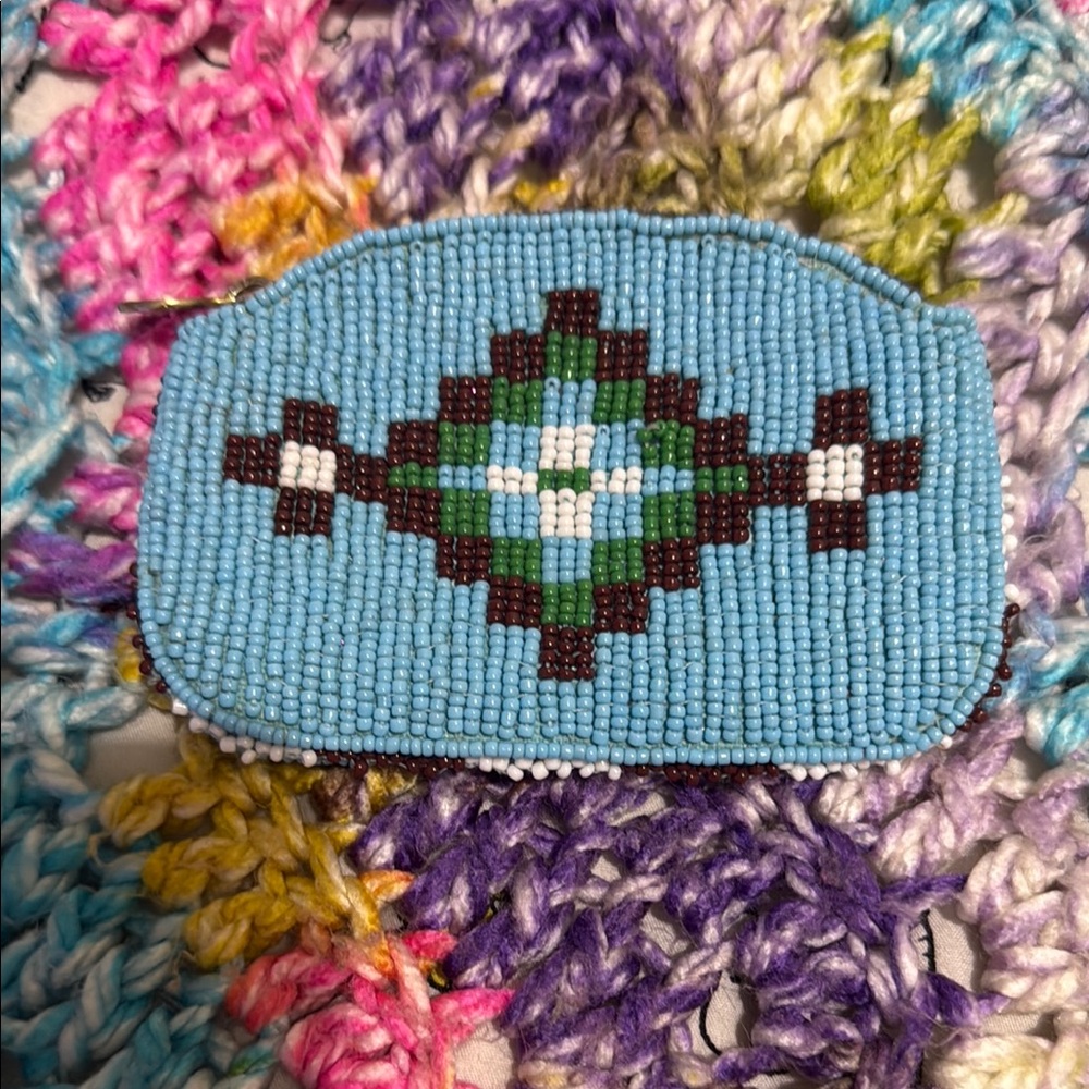Tory Burch intricate  Beaded Coin Purse